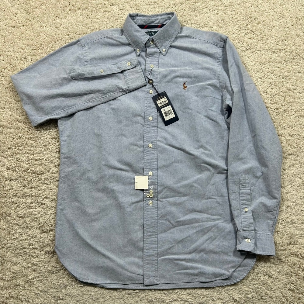Ralph Lauren Button Down Shirt Size Medium Blue Classic Fit Oxford New with Tags
